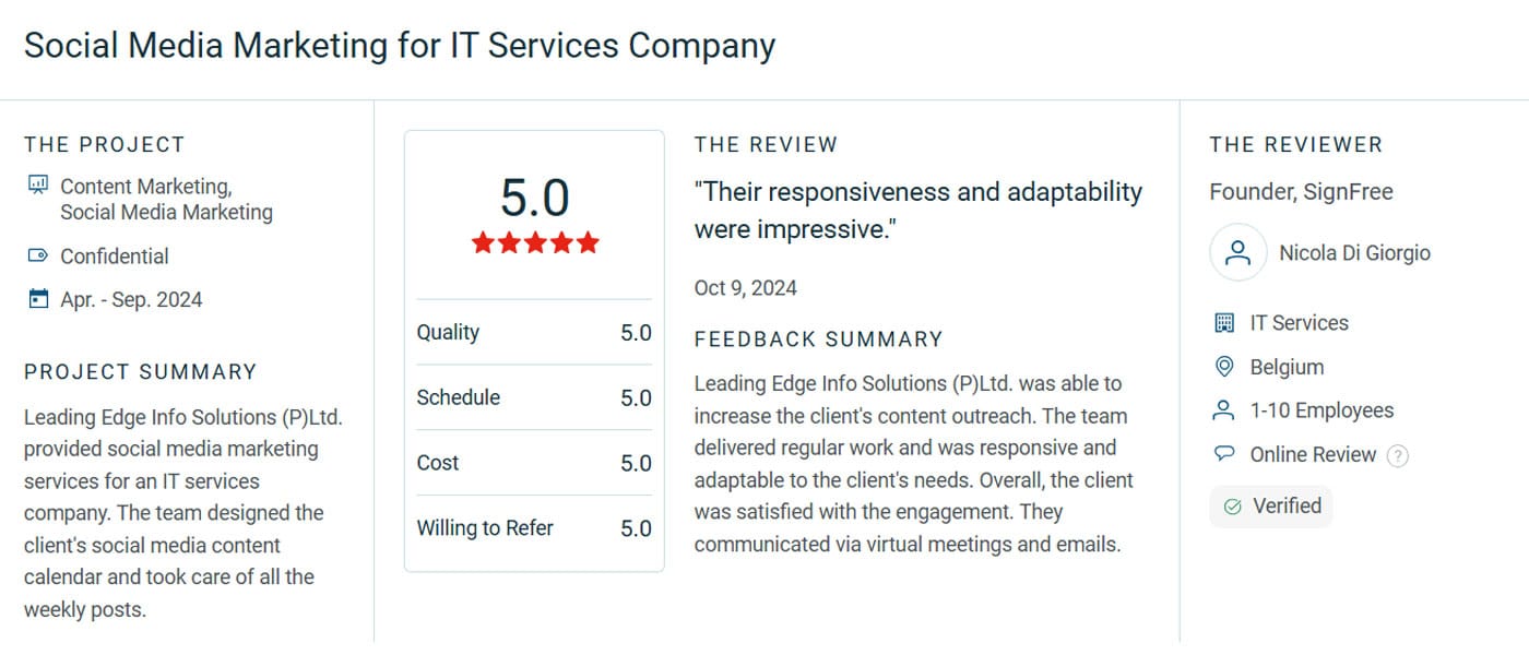 Social Media Marketing for IT Services Company